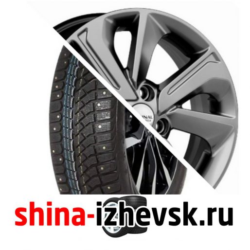 Колесо в сборе Viatti Brina Nordico (V-522) 195/65 R15 T 91 + СКАД KL-319 6xR15 4×100 ET46 DIA54.1 Черно-серый цвет с перламутровыми оттенками в Ижевске